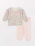 LC Waikiki Crew Neck Baby Girl Knitwear Sweater and Trousers 2 Pack